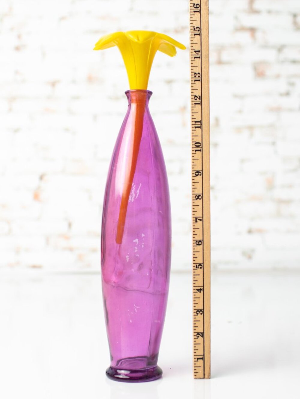 Vidrios San Miguel Handmade Recycled Glass Vase Spain Purple Flower Vintage - Picture 7 of 7